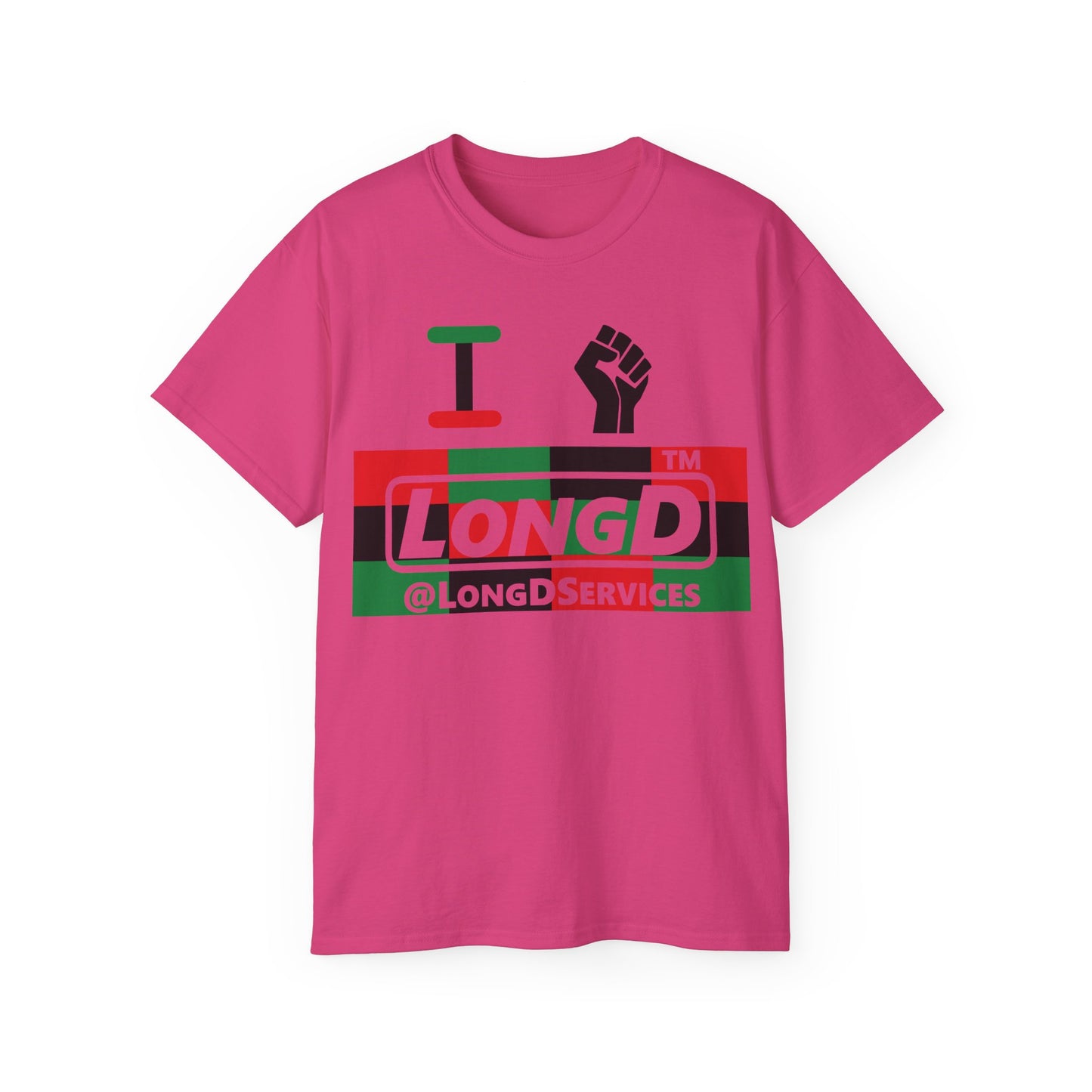 I fist LongD negative 3x4 tag logo cotton tee