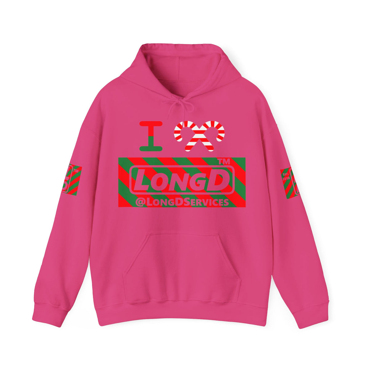 I candy cane LongD Tag negative 12-striped 4-print logo hoodie