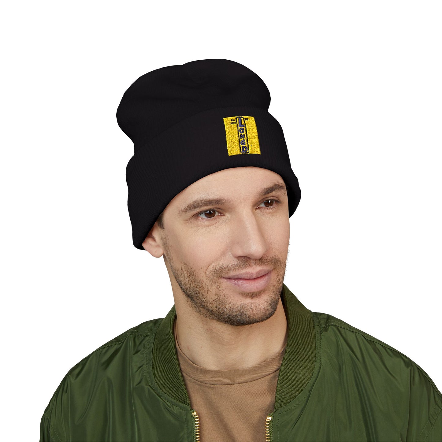 Embroidered Classic Cuffed Beanie official logo upright