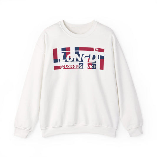 LongD negative modified windmill tag logo crewneck sweatshirt (patriotic colors)