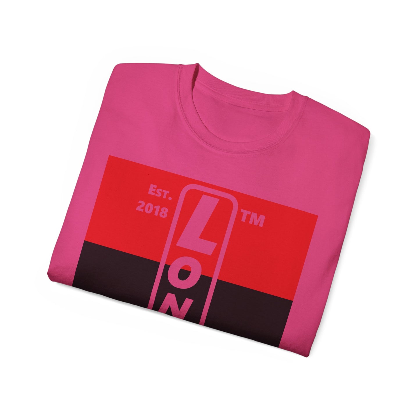 LongD Cotton Tee negative horizontal striped Chicago upright logo (Juneteenth colors)