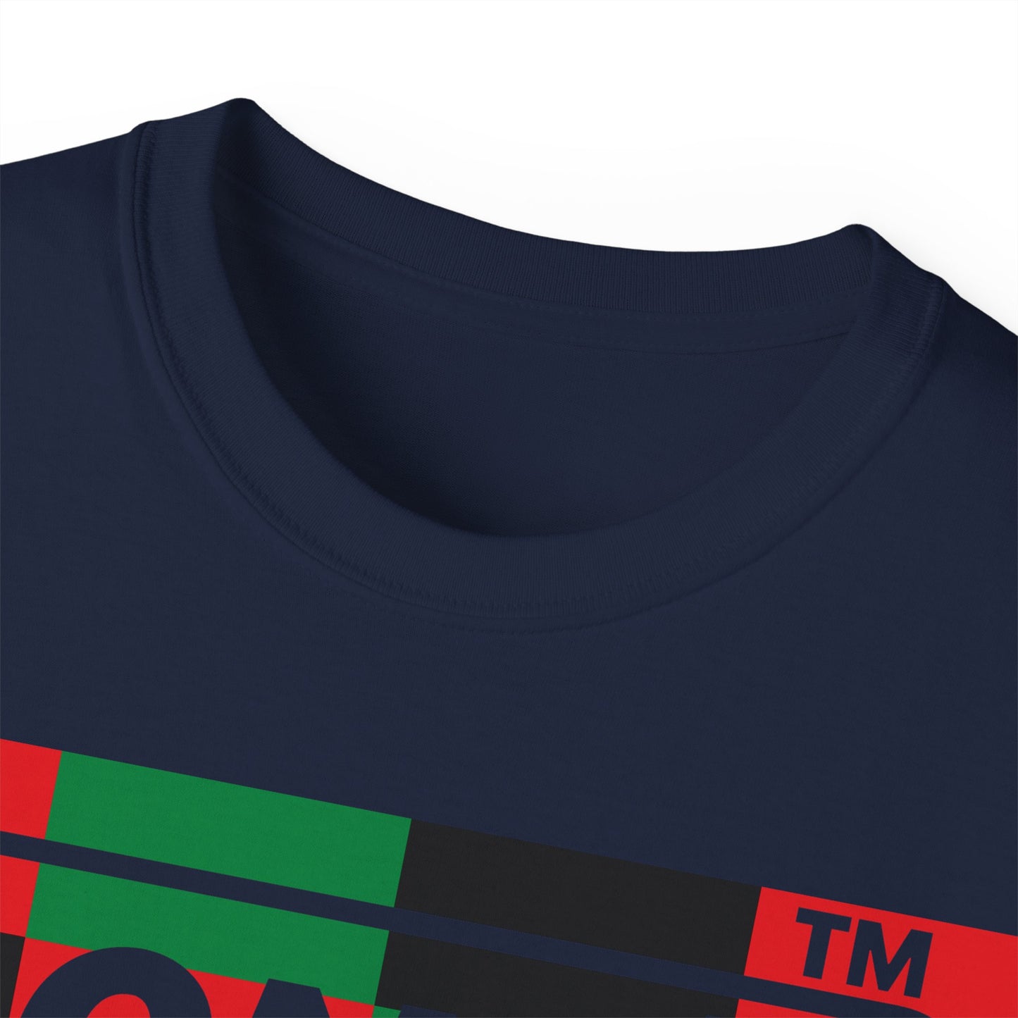 LongD negative 3x4 Chicago logo cotton tee (Juneteenth colors)