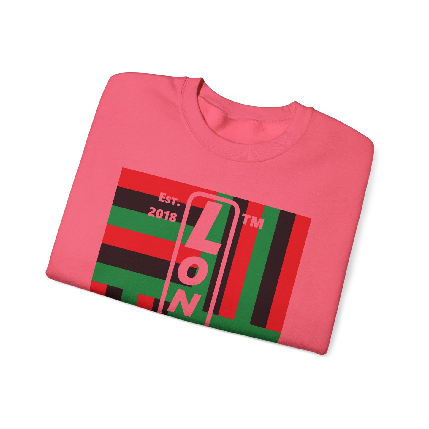 LongD negative windmill Hyde Park upright logo crewneck sweatshirt (Juneteenth colors)