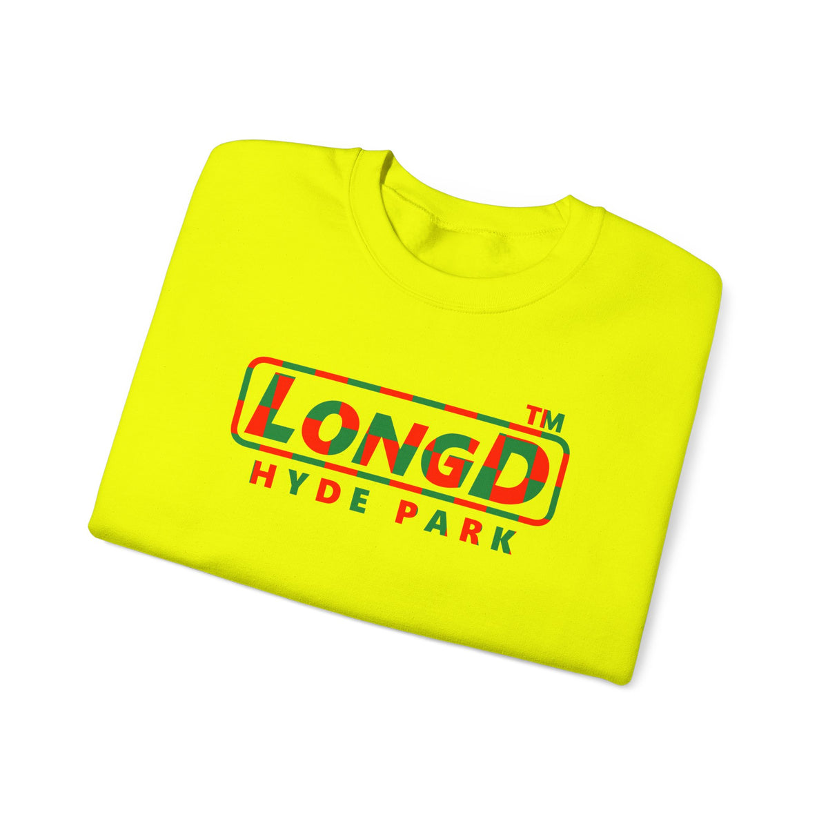 LongD Hyde Park positive checkered 4-print logo (Xmas colors) crewneck sweatshirt