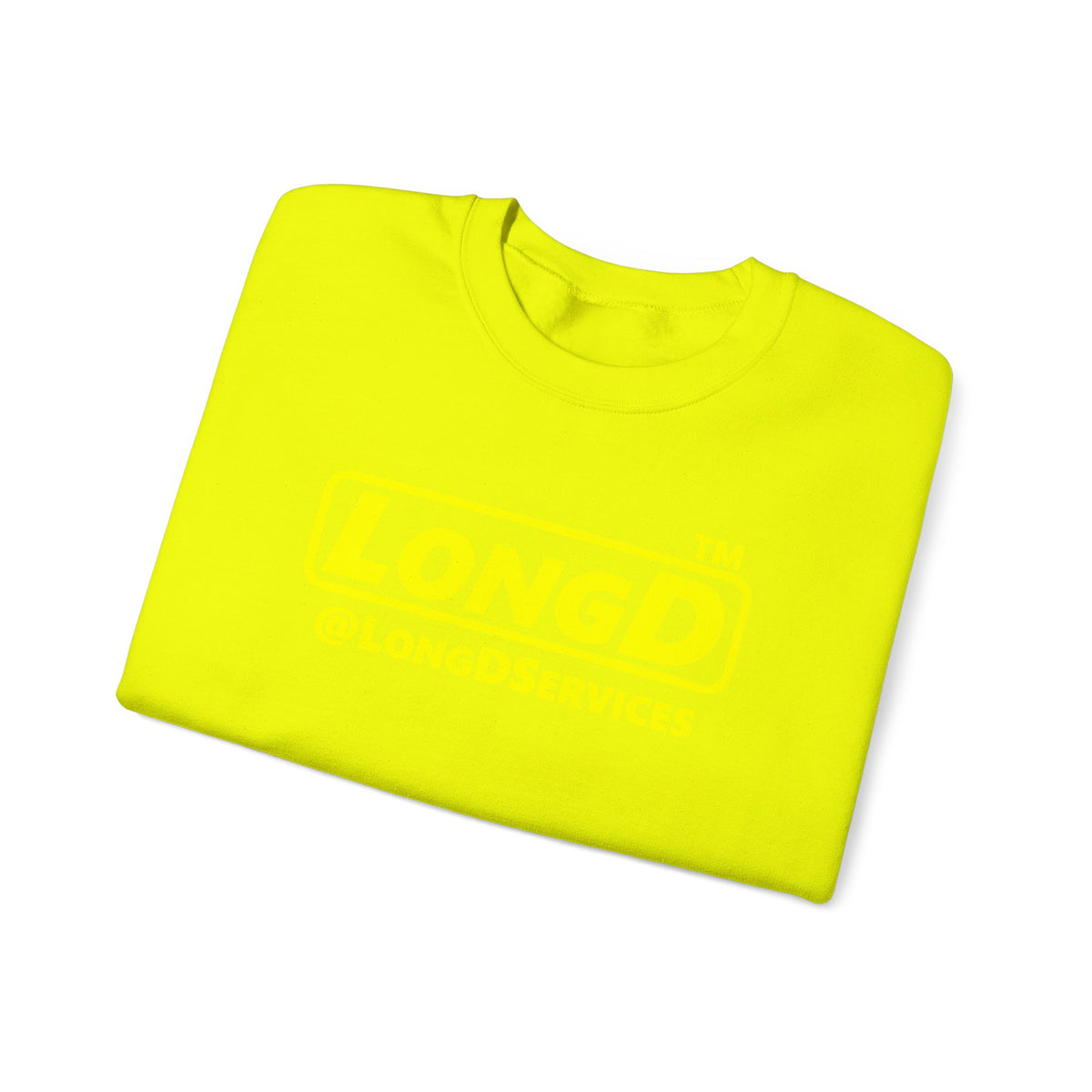 LongD Tag positive alternate basic Yellow (FFFF00) logo crewneck sweatshirt