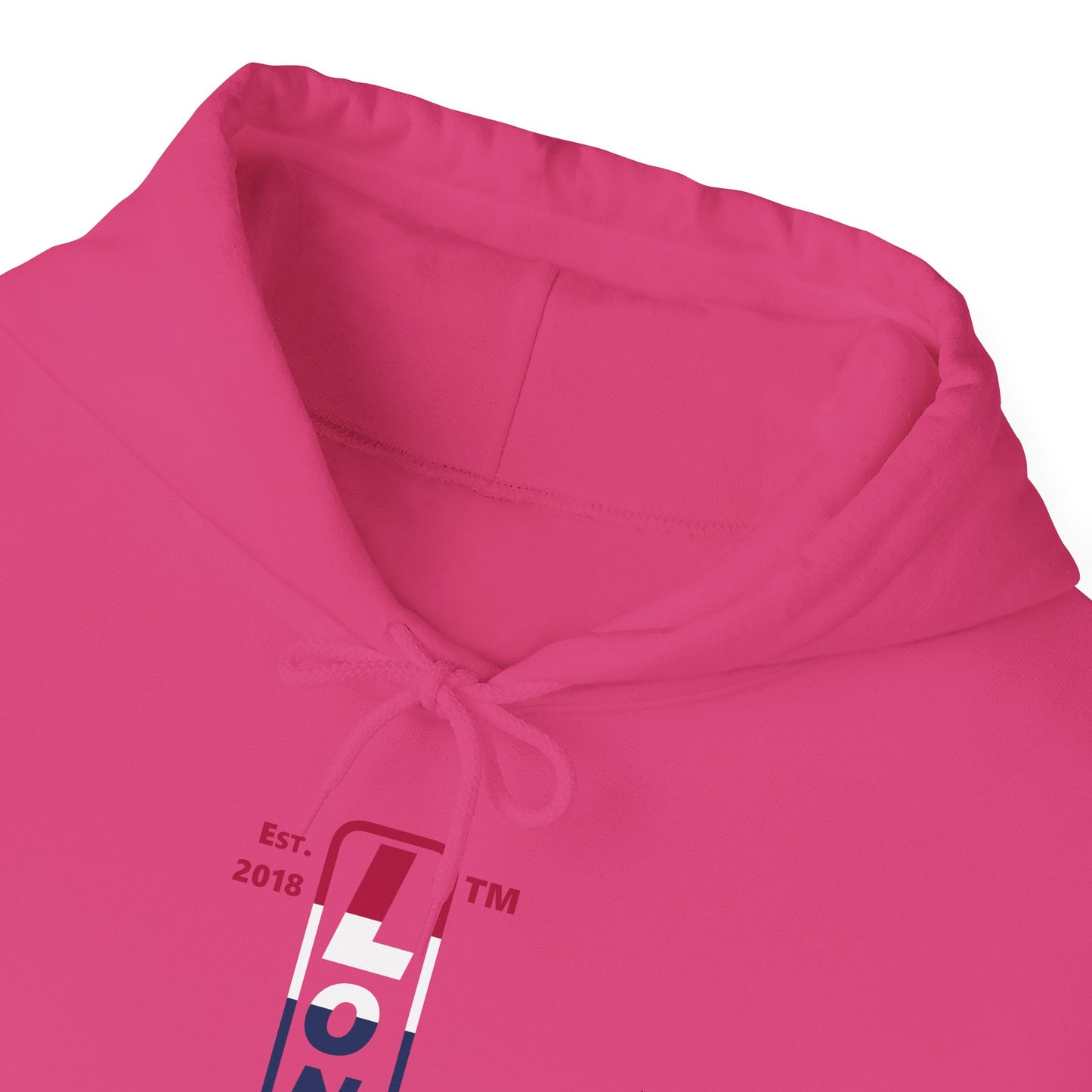 LongD® positive horizontal 6-striped upright Hyde Park logo hoodie (Patriotic colors)