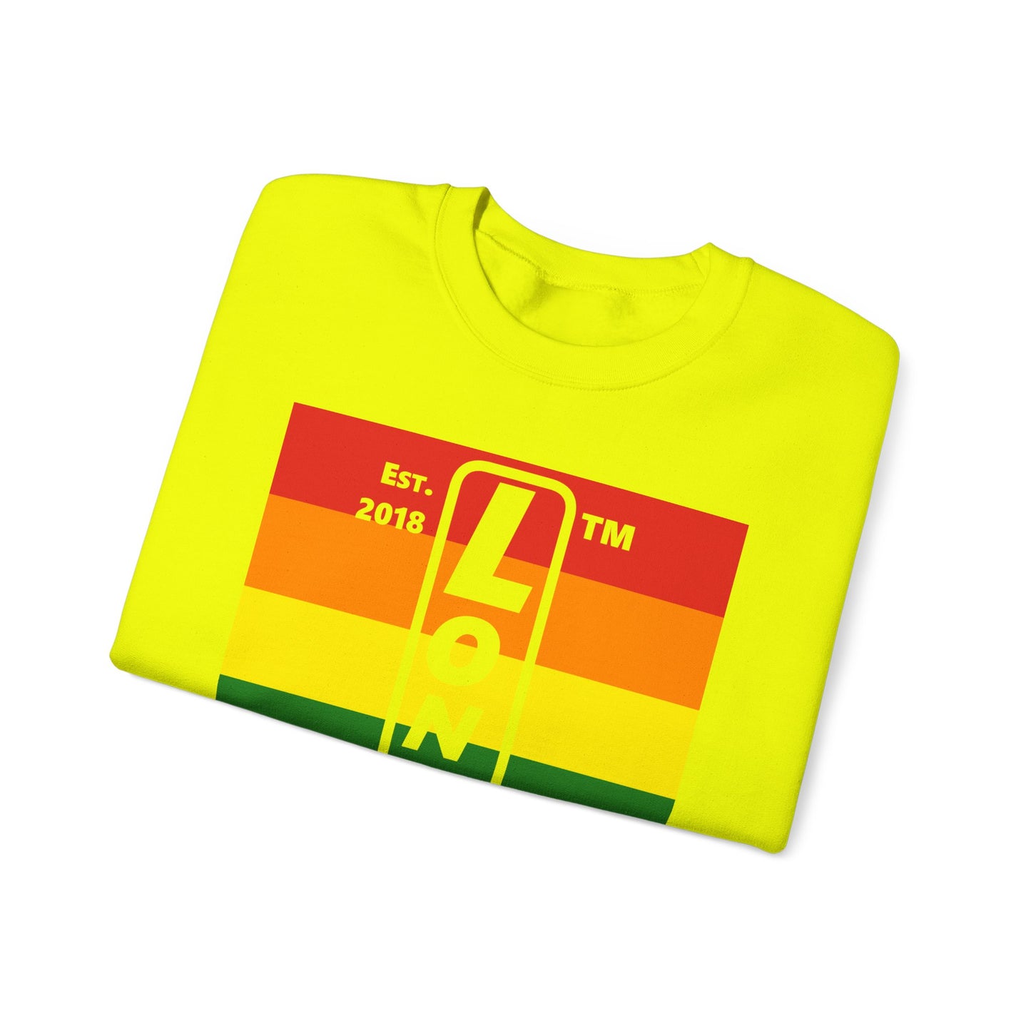 LongD negative horizontal 6-striped Chicago upright logo crewneck sweatshirt (Pride colors)