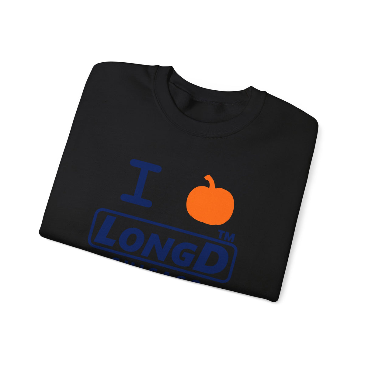 I pumpkin LongD Chicago positive basic Navy (002060) front-back logo crewneck sweatshirt