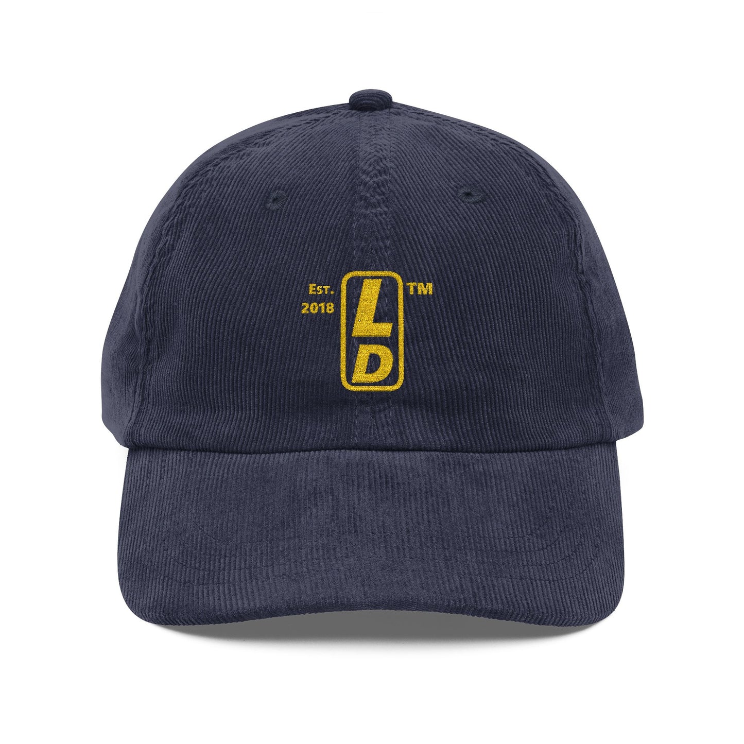 Embroidered Corduroy Cap reverse basic logo upright initials
