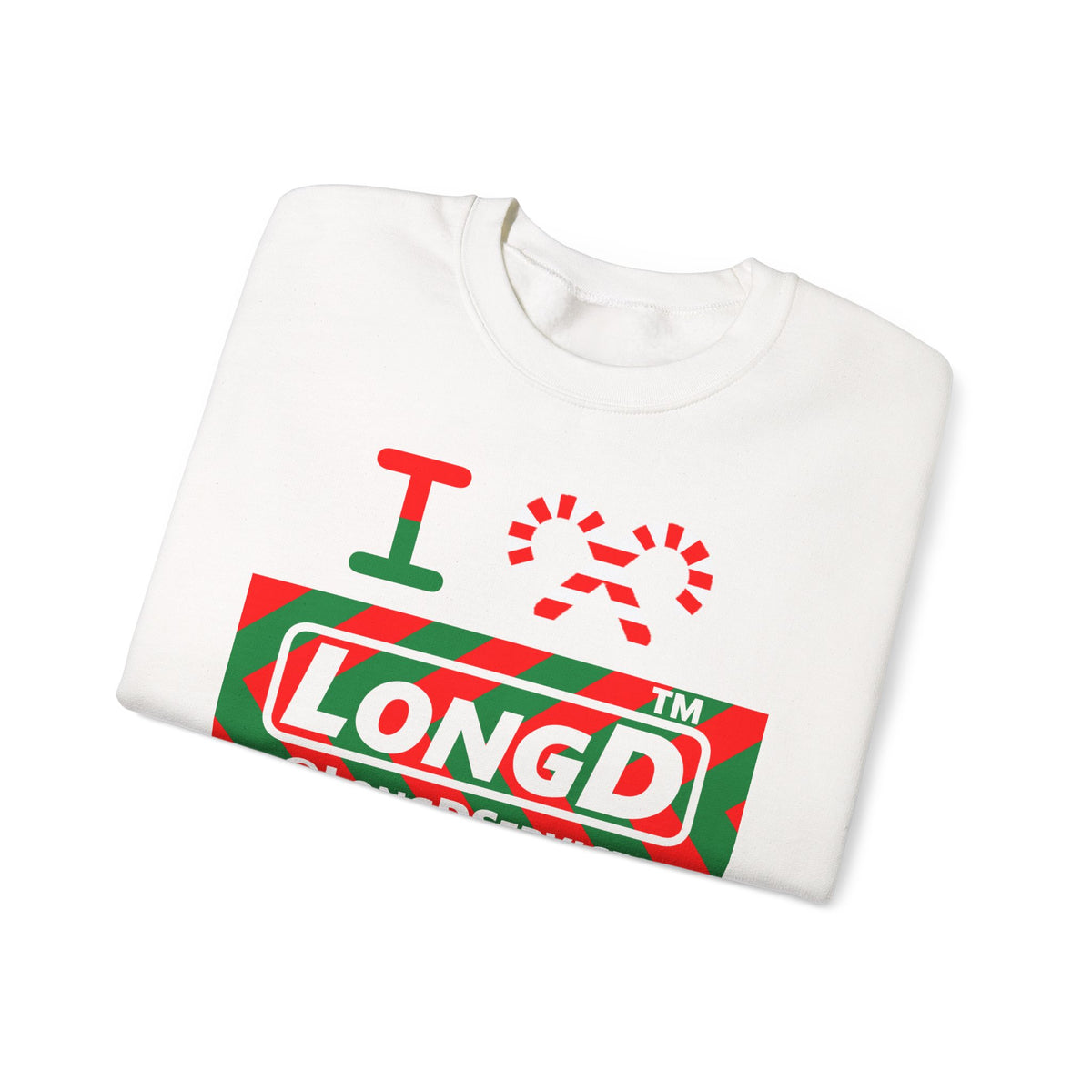 I candy cane LongD Tag negative leftward chevron logo crewneck sweatshirt