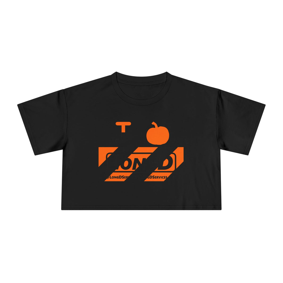 I pumpkin LongD Tag-domain negative original diagonal 6-striped logo crop tee