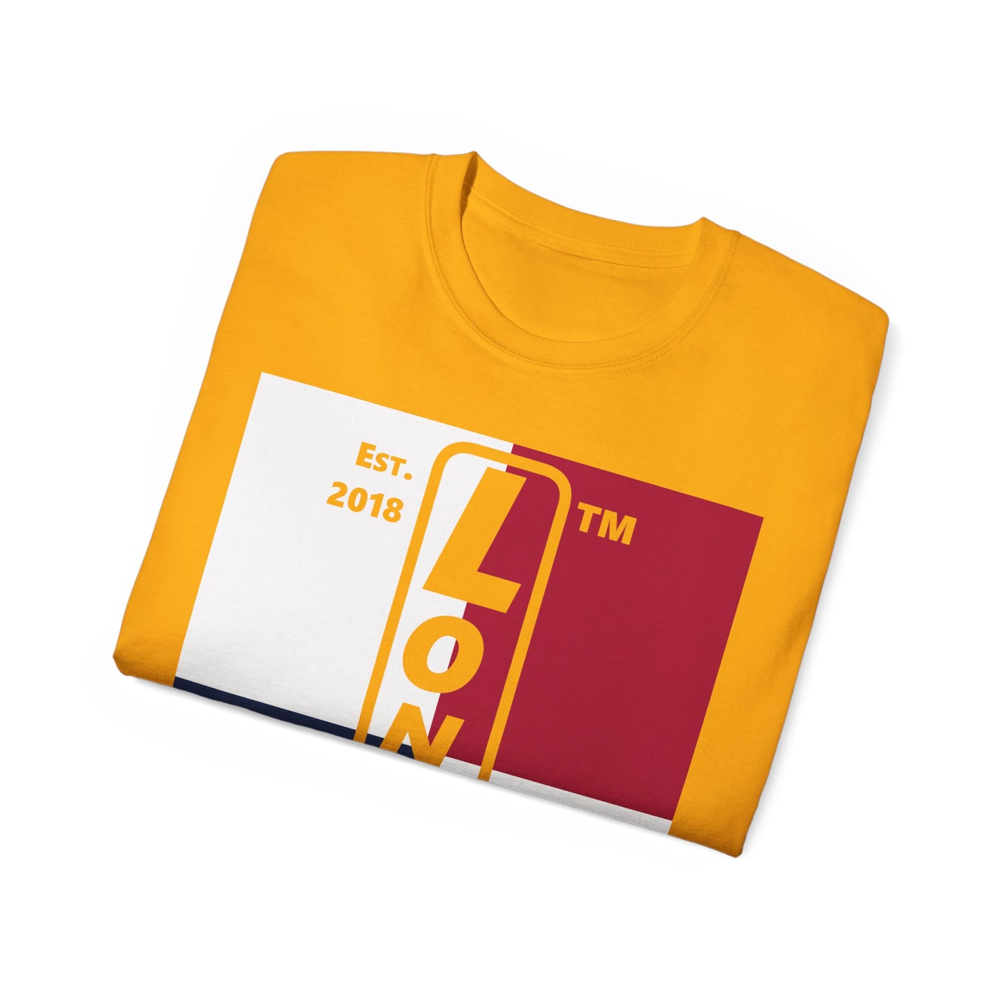 LongD cotton tee negative quarters Hyde Park upright logo (Patriotic colors)