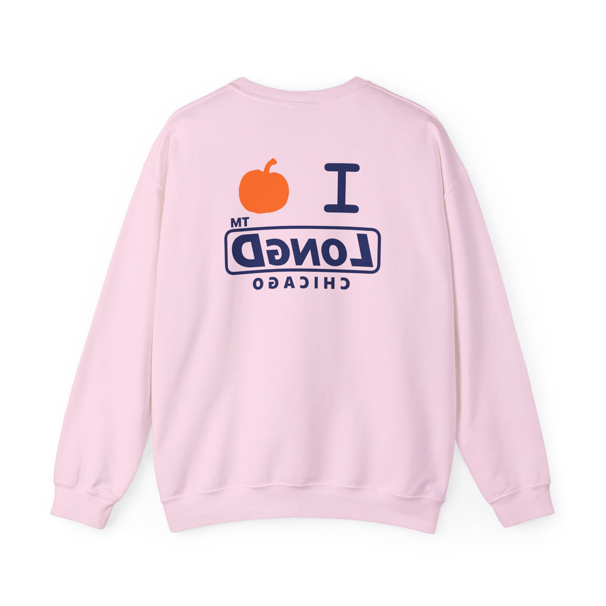 I pumpkin LongD Chicago positive basic Navy (002060) front-back logo crewneck sweatshirt