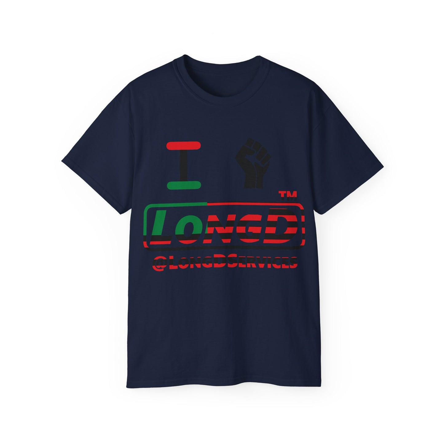 I fist LongD positive flag tag logo cotton tee
