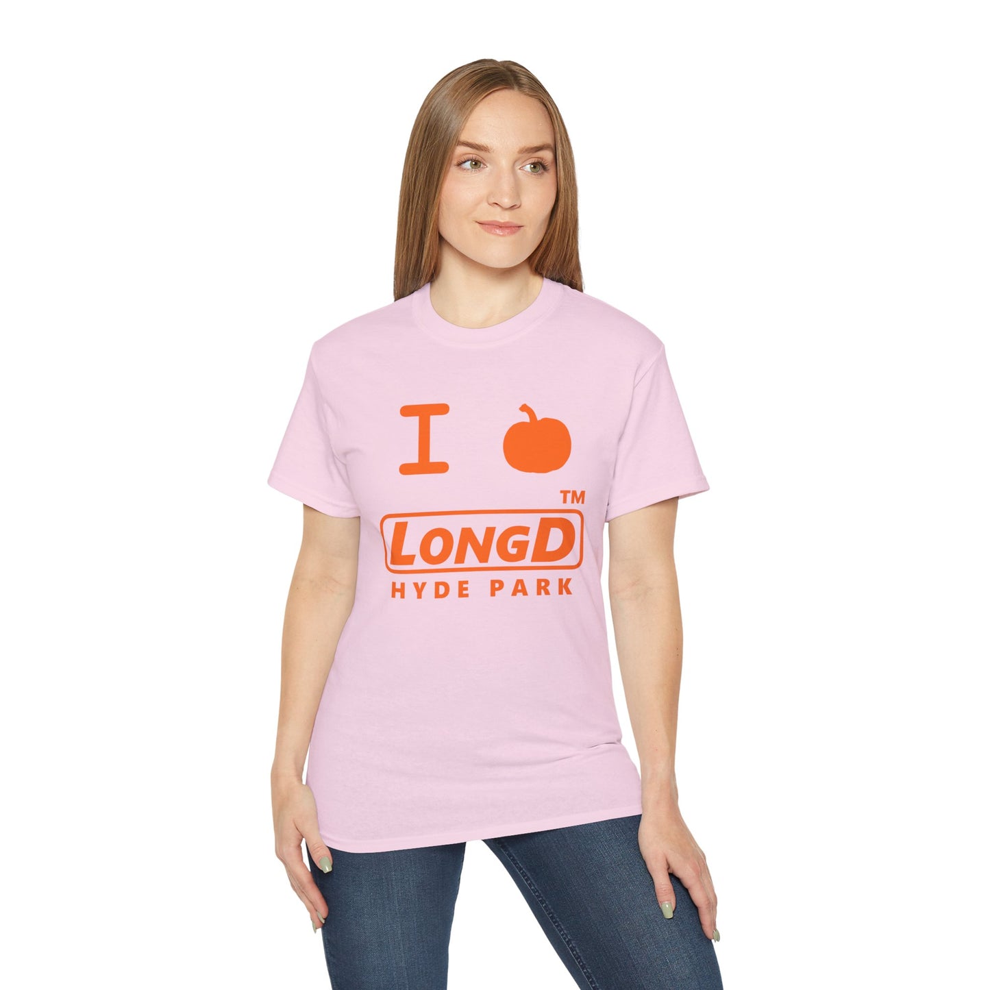 I Pumpkin LongD® Logo Cotton Tee positive orange basic Hyde Park logo