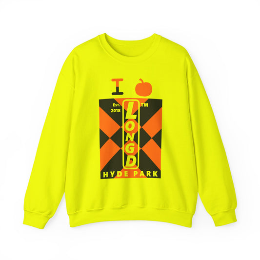 I pumpkin LongD Hyde Park negative upright mixed argyle logo crewneck sweatshirt