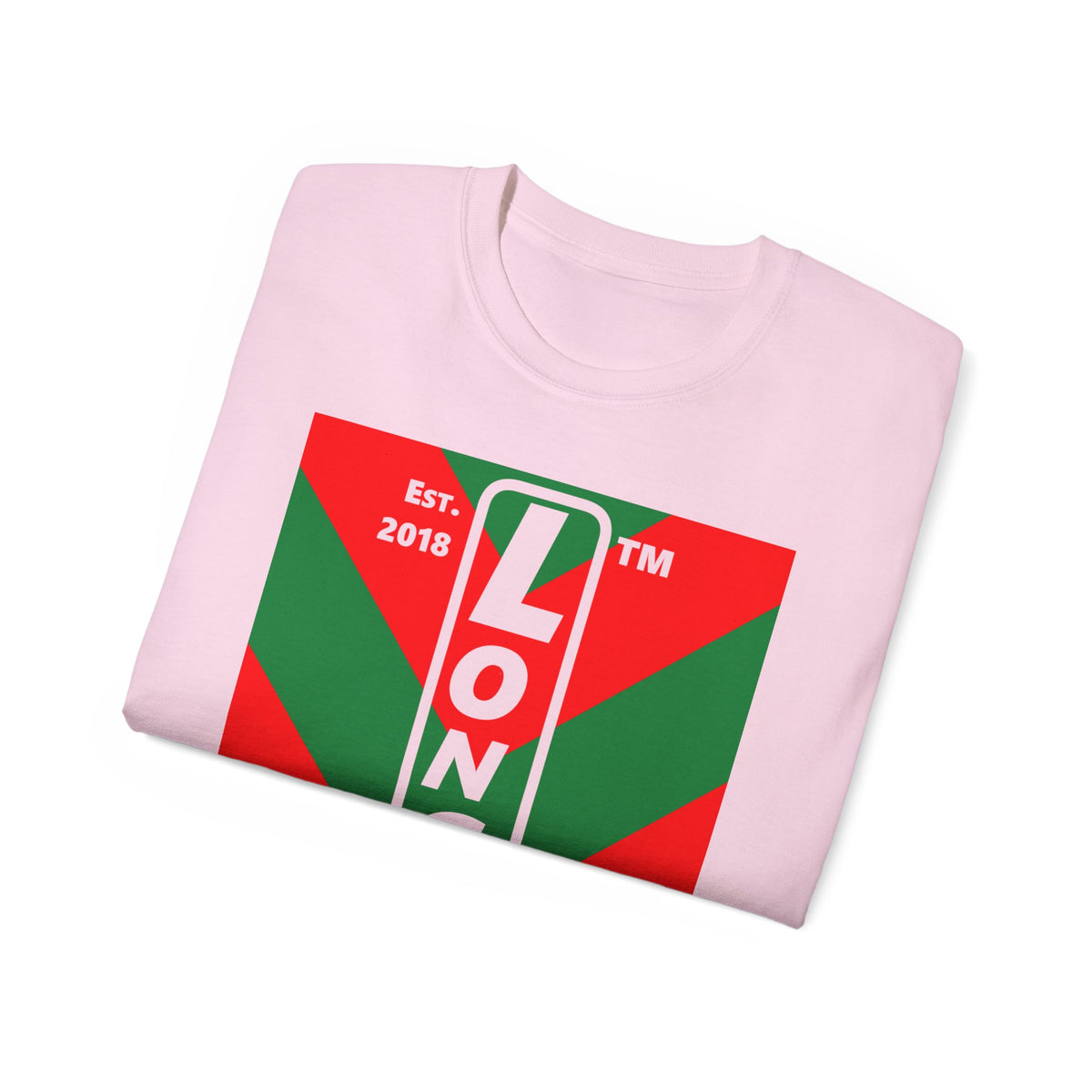 LongD Hyde Park negative upright downward chevron logo (Xmas colors) cotton tee