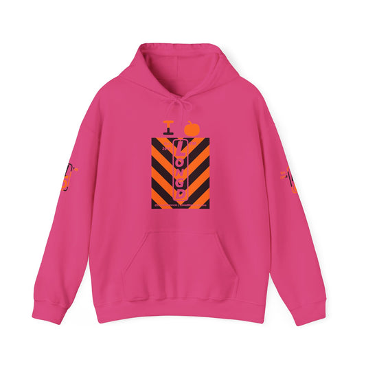 I pumpkin LongD Tag-domain negative upright downward chevron 4-print logo hoodie