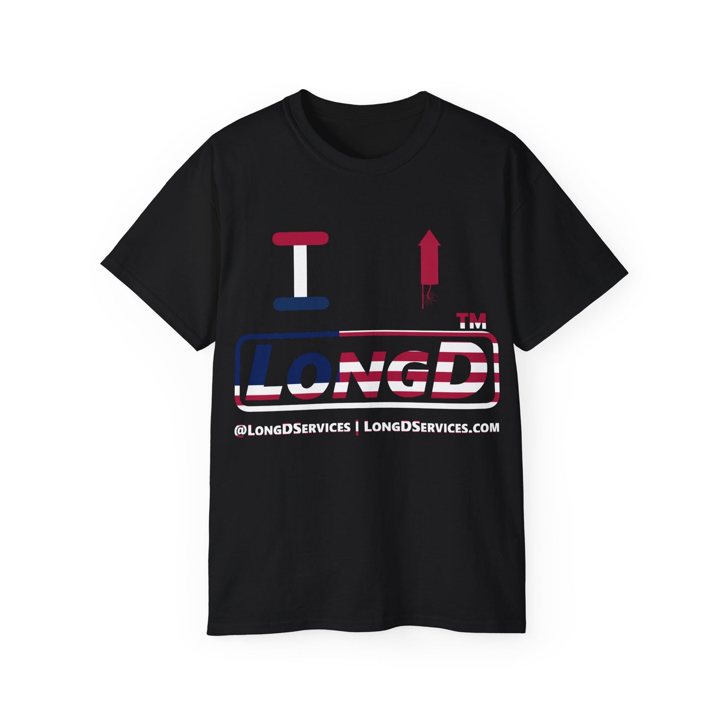 I firecracker LongD positive flag tag-domain logo cotton tee