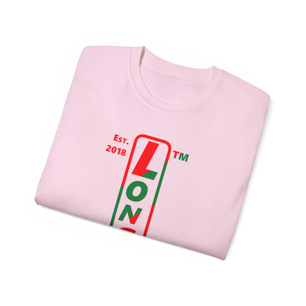 LongD Chicago positive upright pixel-weighted 4-striped logo (Xmas colors) cotton tee