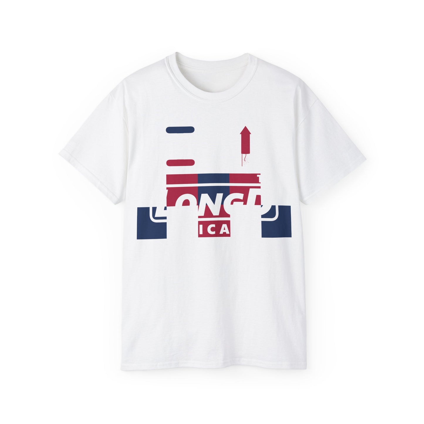 I firecracker LongD negative 2x5 Chicago logo cotton tee