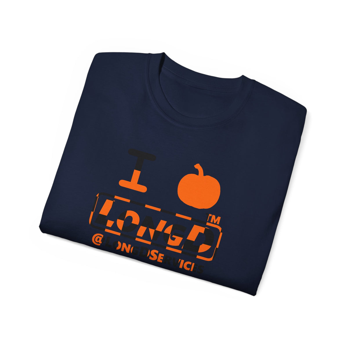 I pumpkin LongD Tag positive checkered logo cotton tee