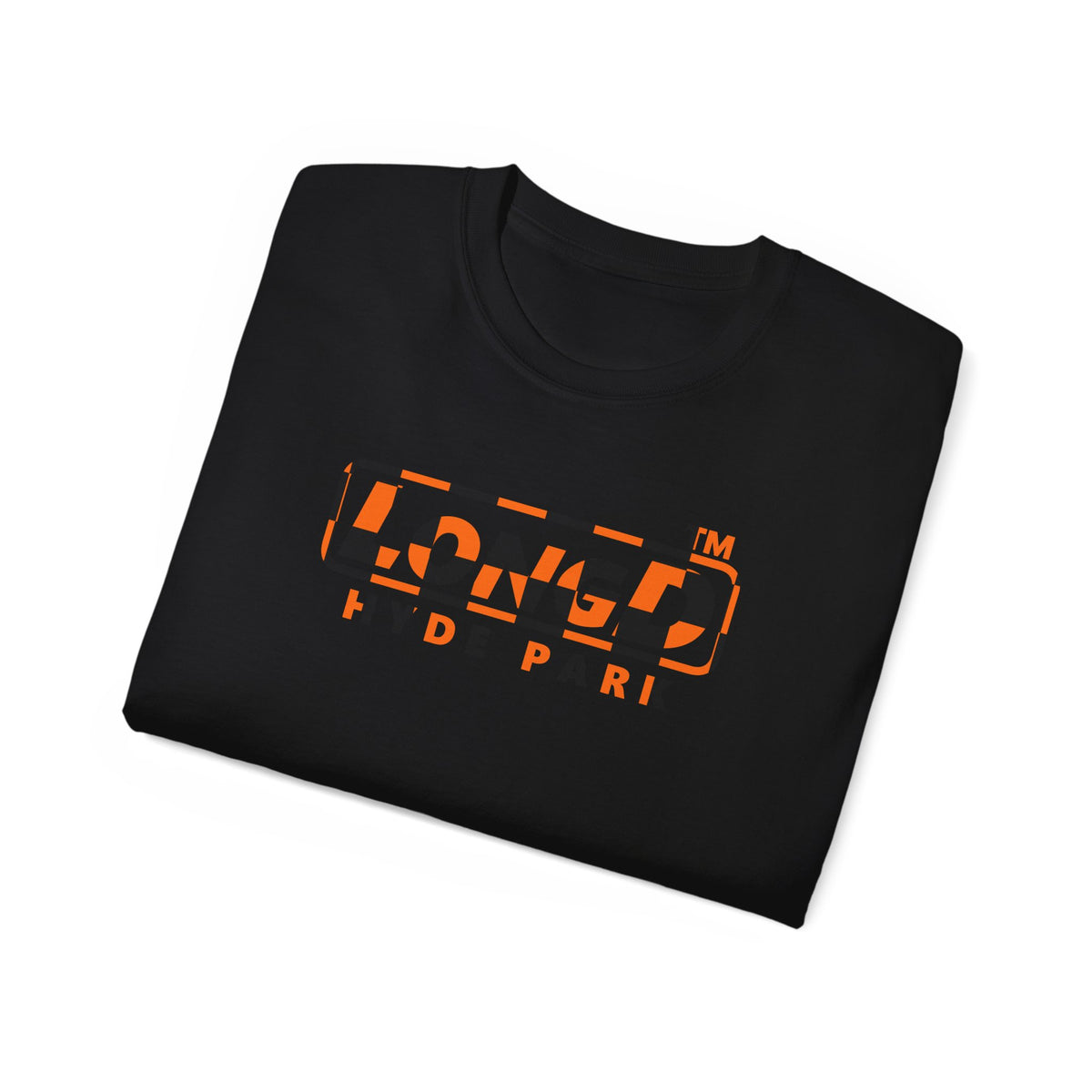 LongD Hyde Park positive checkered logo (Halloween colors) cotton tee