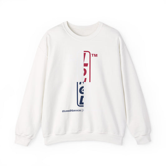 LongD positive quarters tag-domain upright logo crewneck sweatshirt (patriotic colors)