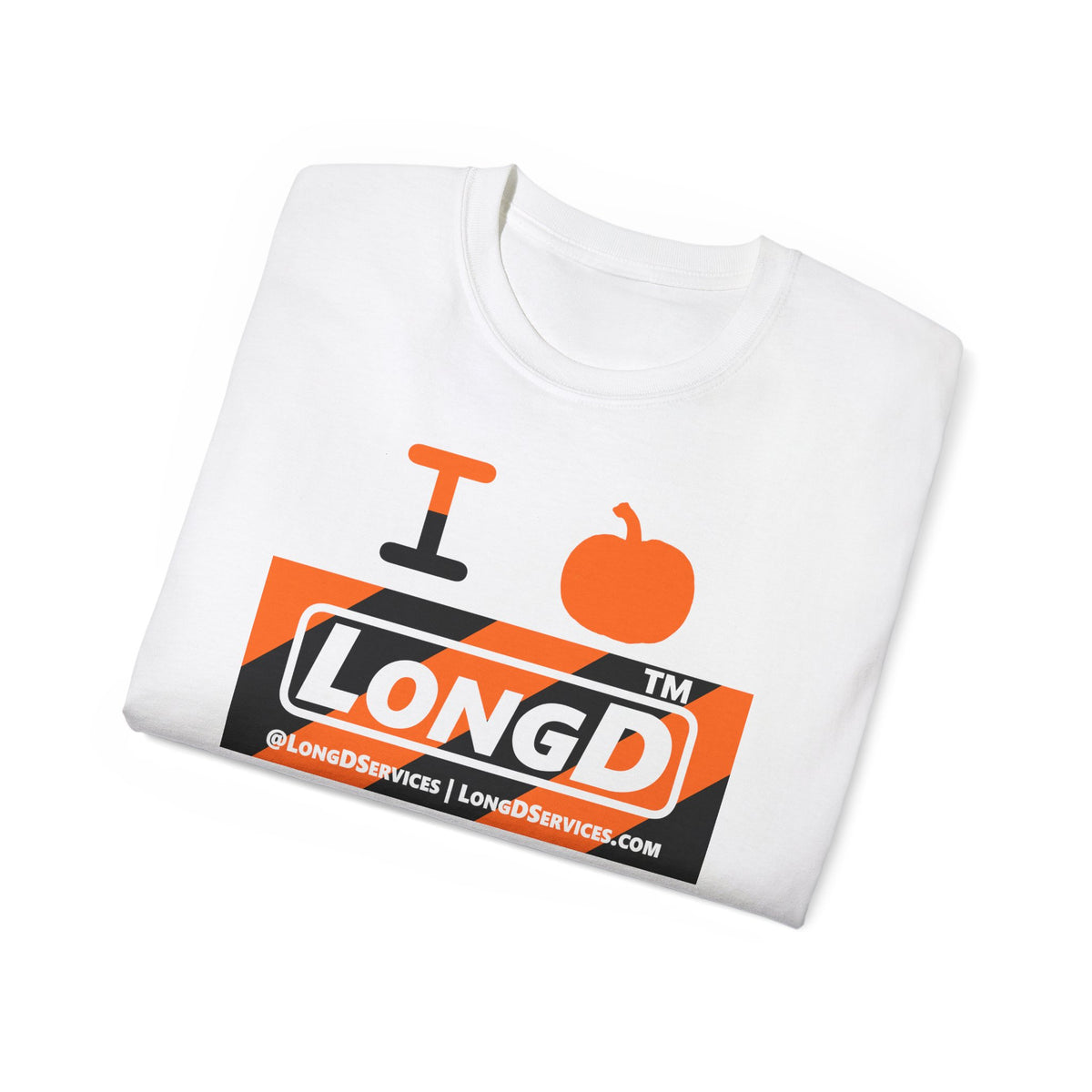 I pumpkin LongD Tag-domain negative original diagonal 6-striped logo cotton tee