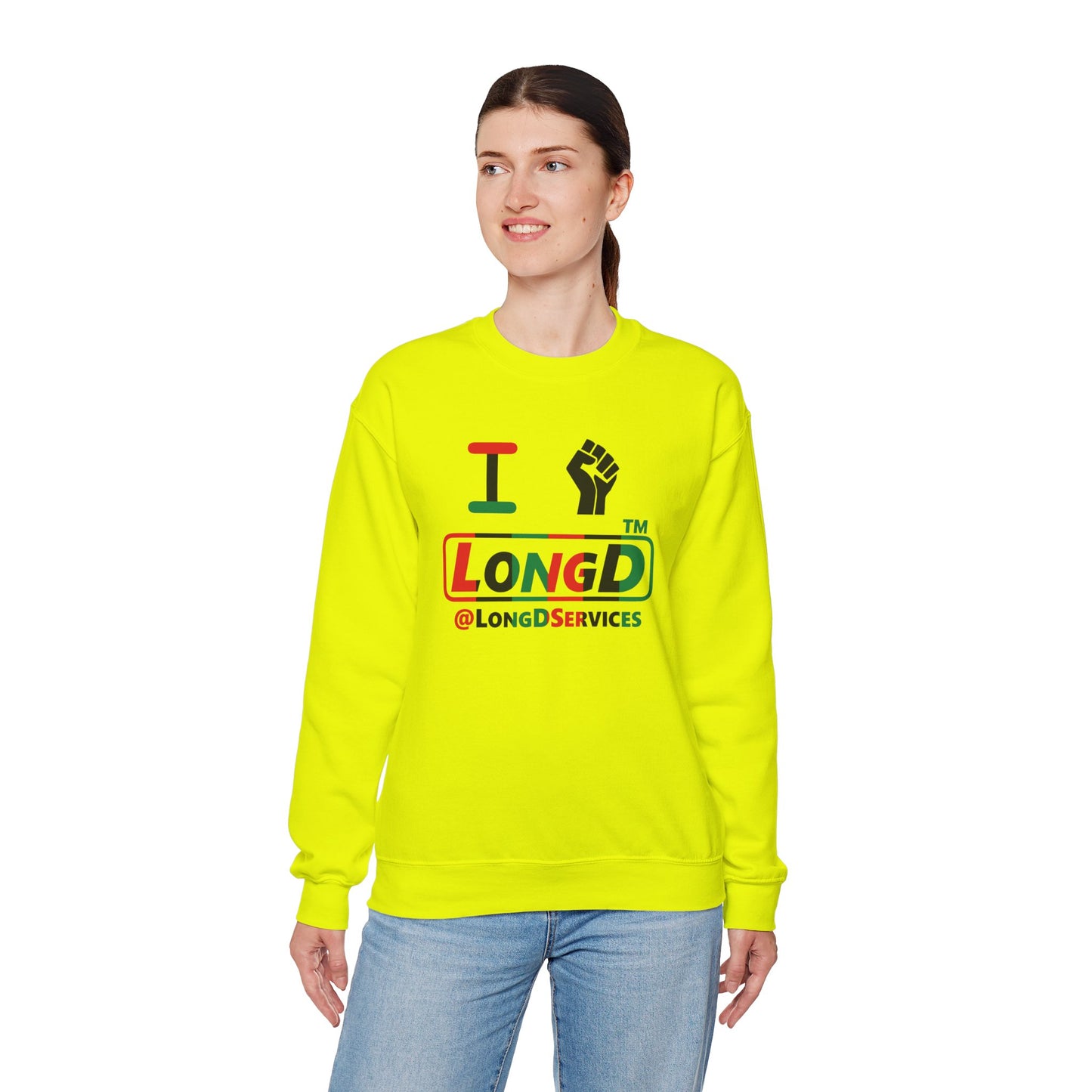 I fist LongD positive vertical 6-striped tag logo crewneck sweatshirt