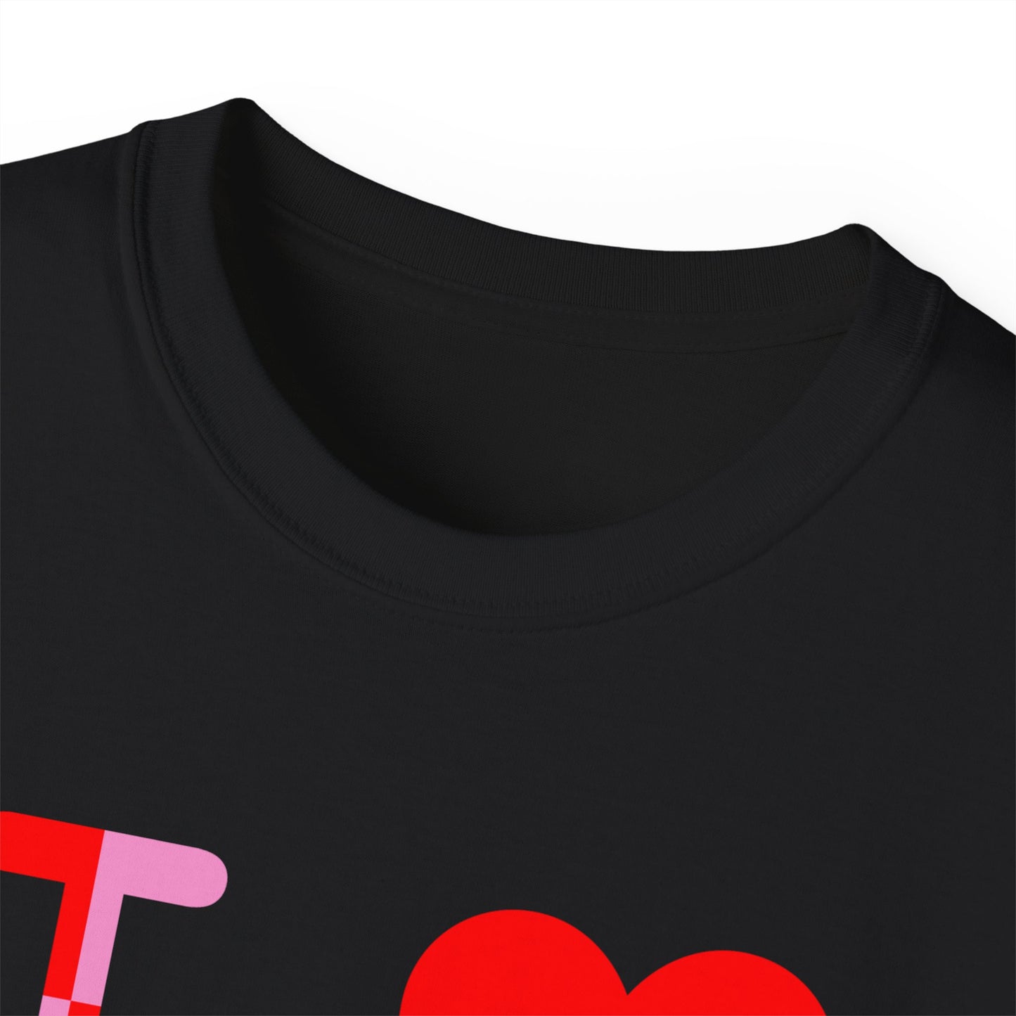 I Luv LongD Logo Cotton Tee (Valentines pink/red quarter split text)
