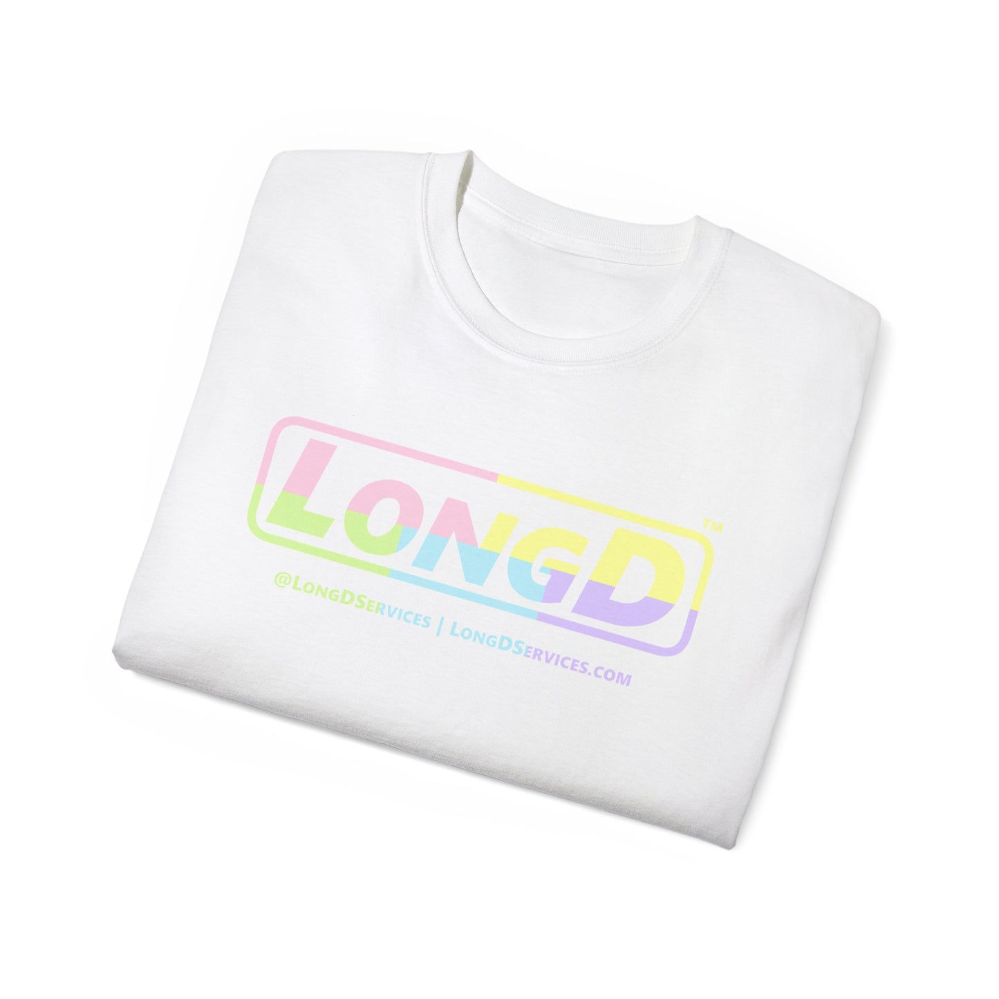 LongD® Logo Cotton Tee (Easter pastel variety in positive text)