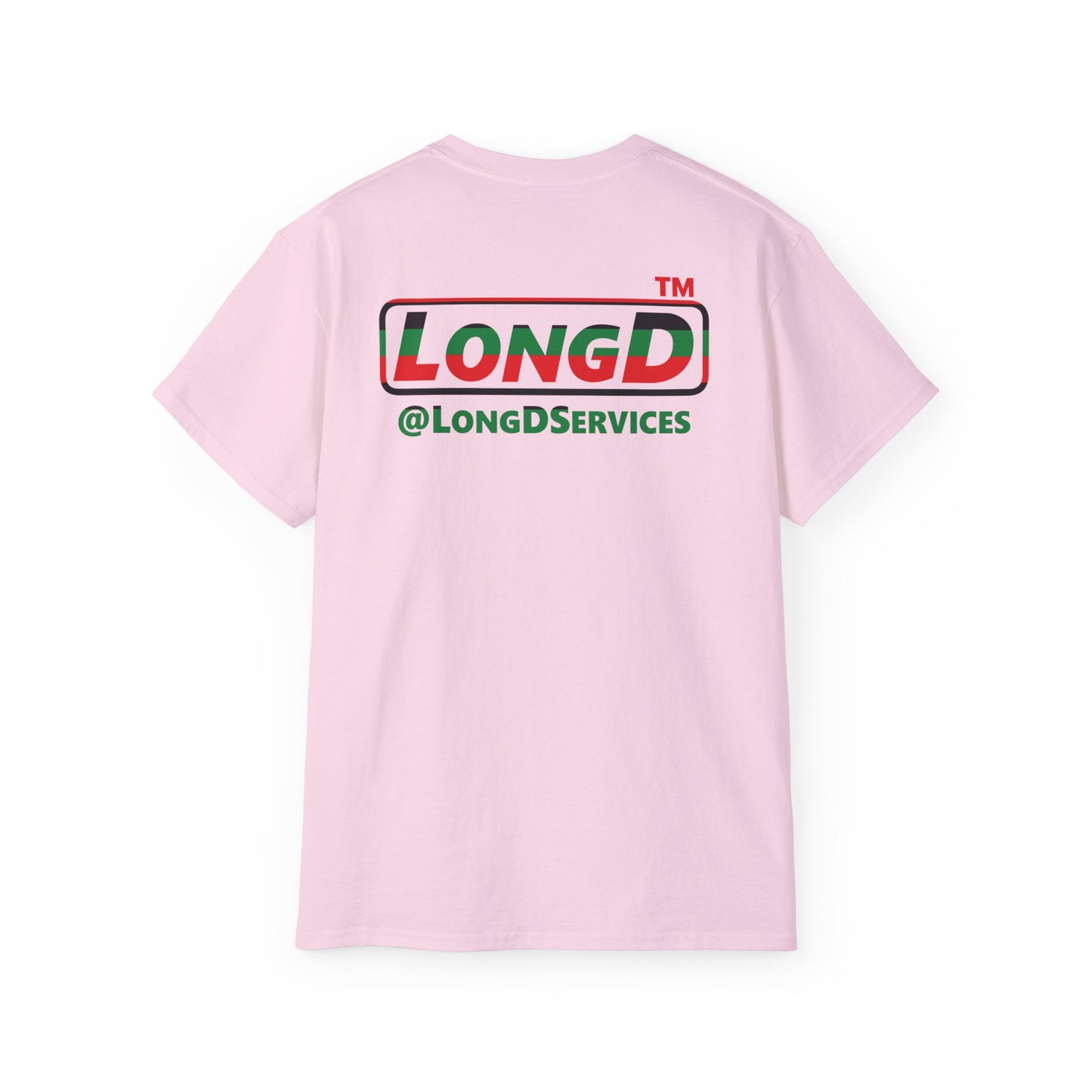 LongD positive horizontal 6-striped Hyde Park logo single-breasted front-back cotton tee (Juneteenth colors)