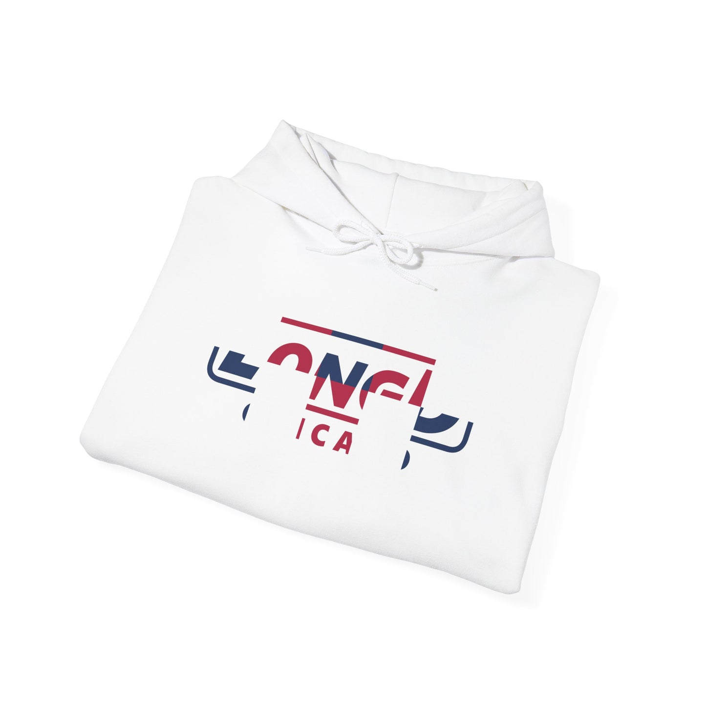 LongD® positive 2x5 Chicago logo hoodie (patriotic colors)