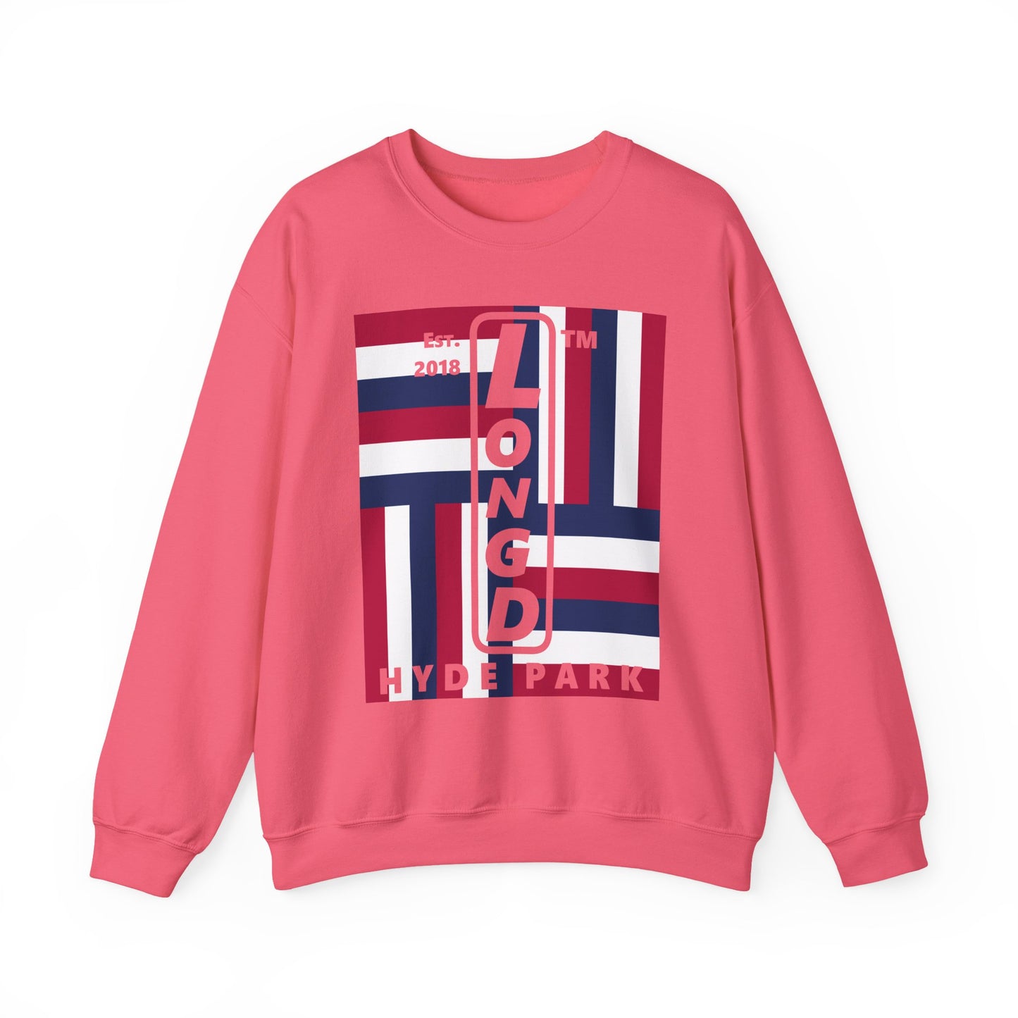 LongD negative windmill Hyde Park upright logo crewneck sweatshirt (patriotic colors)