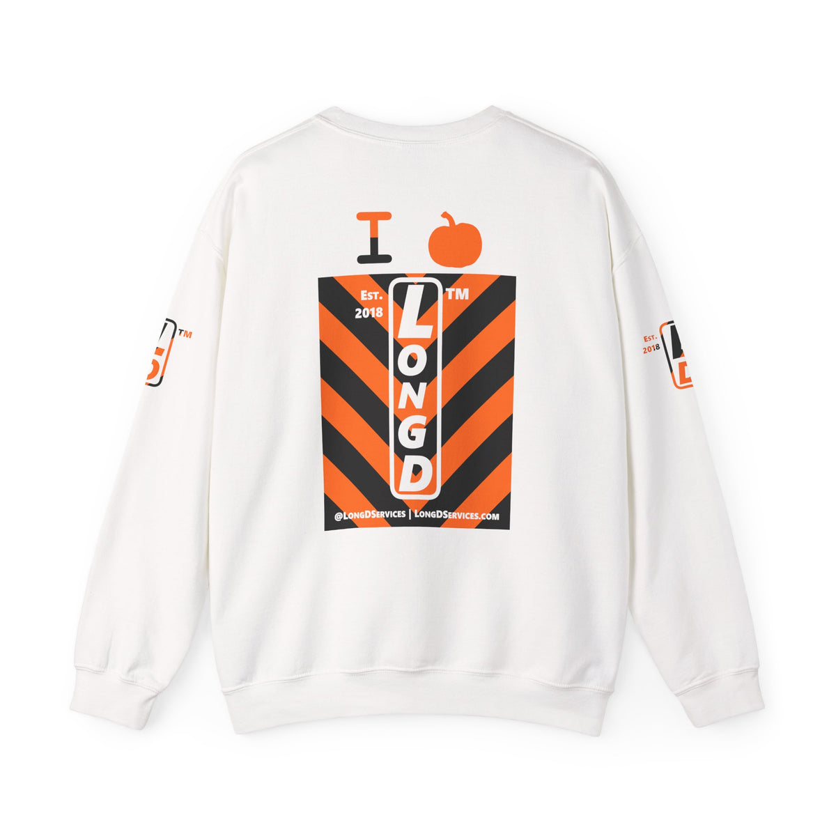 I pumpkin LongD Tag-domain negative upright downward chevron 4-print logo crewneck sweatshirt