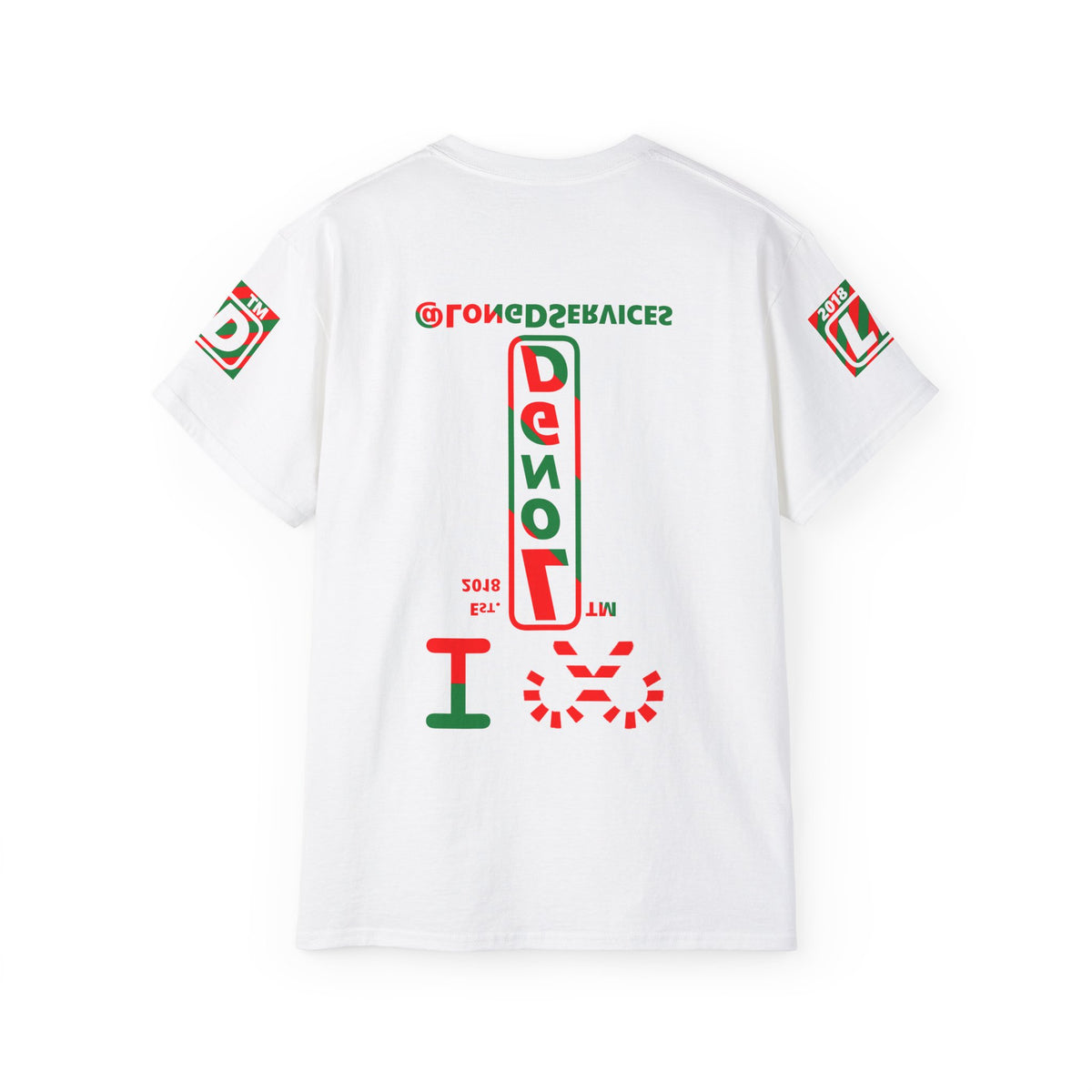 I candy cane LongD Tag positive upright pixel-weighted 4-striped 4-print logo cotton tee
