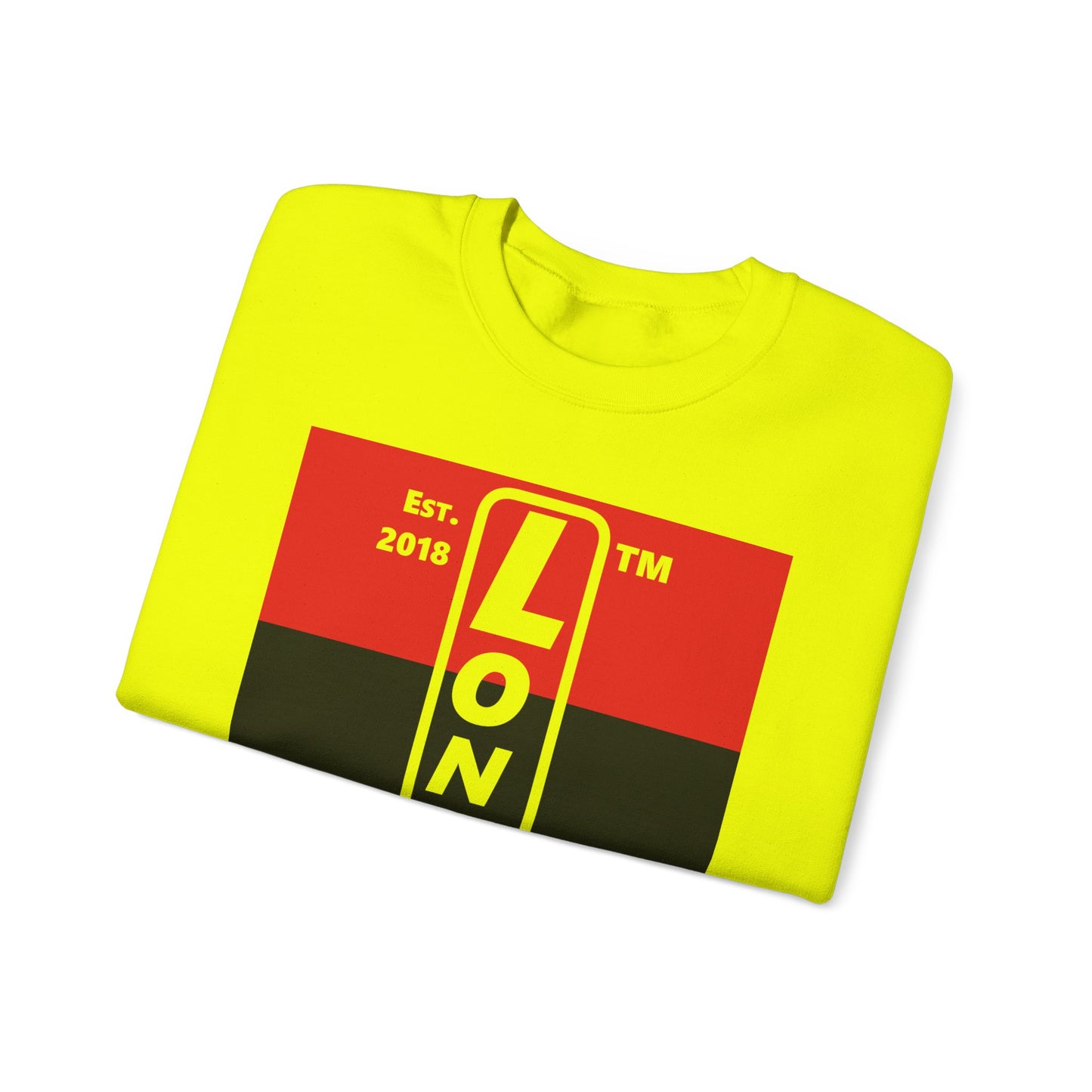 LongD negative horizontal 3-striped Hyde Park upright logo crewneck sweatshirt (Juneteenth colors)