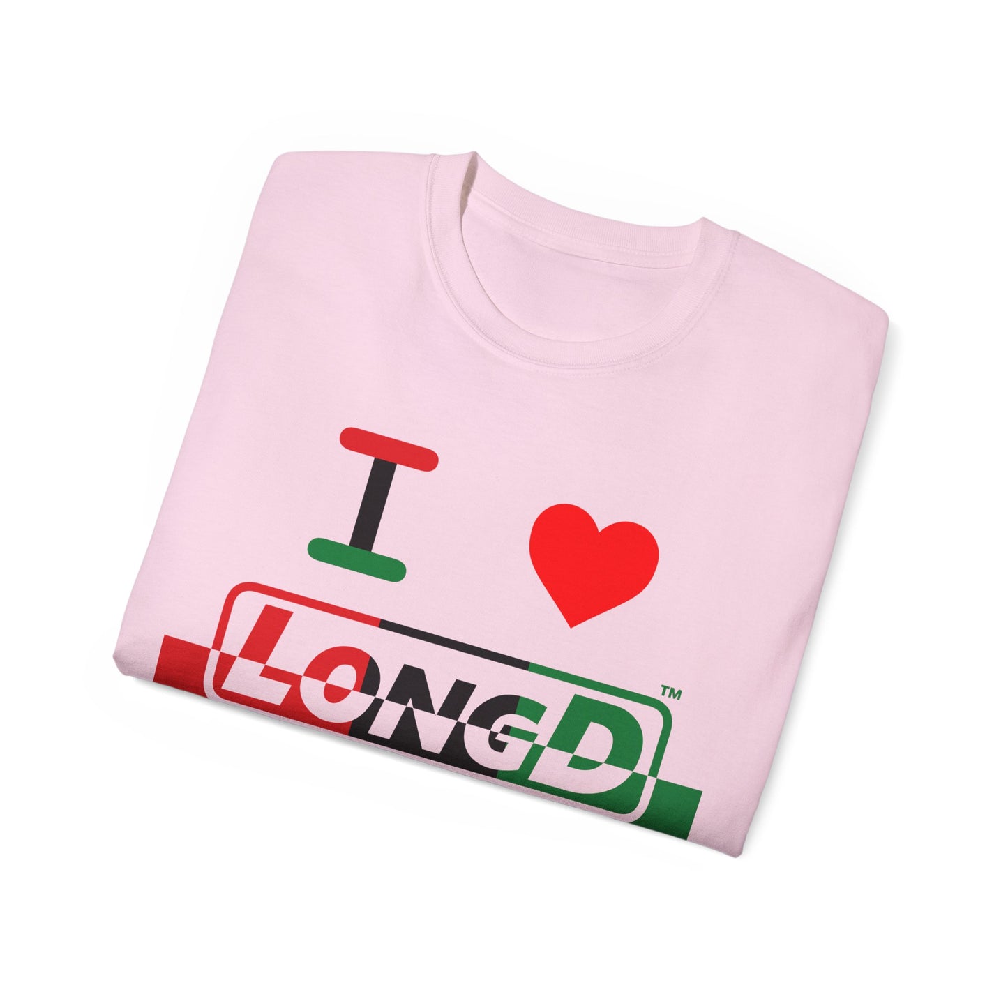 I Luv LongD® Logo Cotton Tee Juneteenth positive top negative bottom text