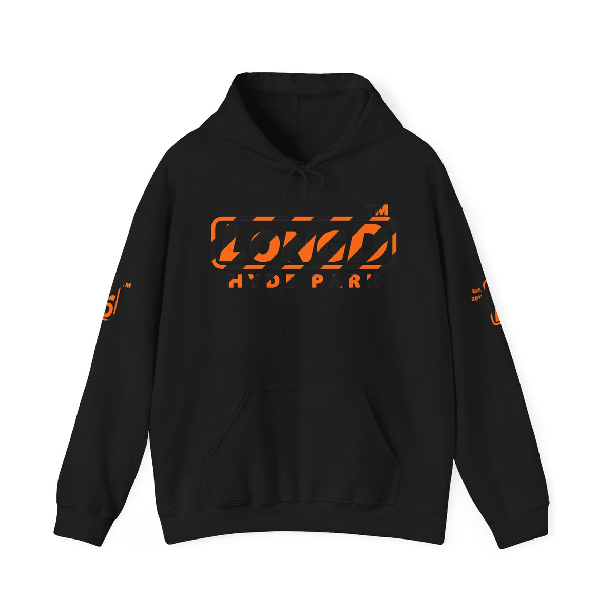 LongD Hyde Park positive 12-striped 4-print logo (Halloween colors) hoodie