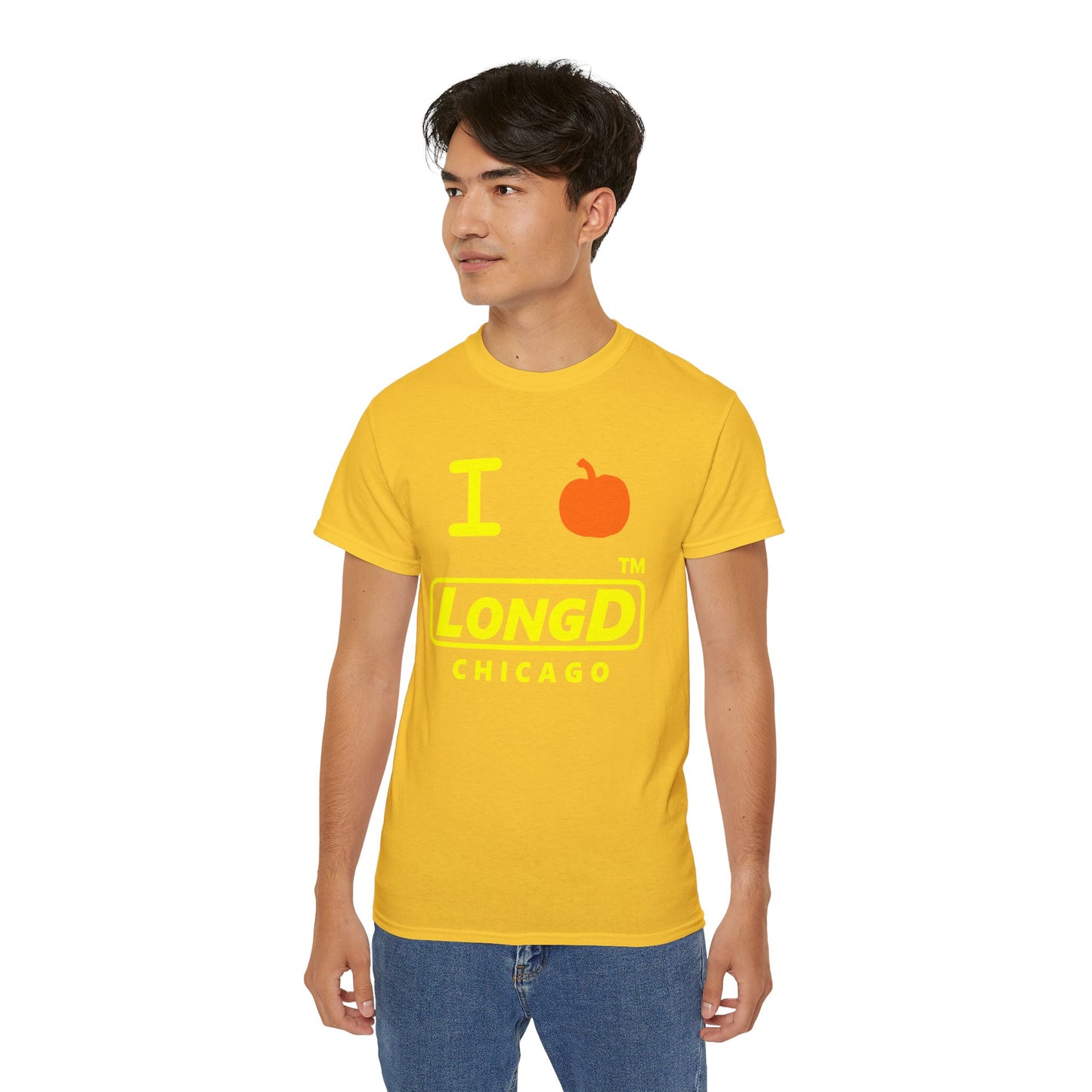 I Pumpkin LongD® Logo Cotton Tee positive yellow basic Chicago logo