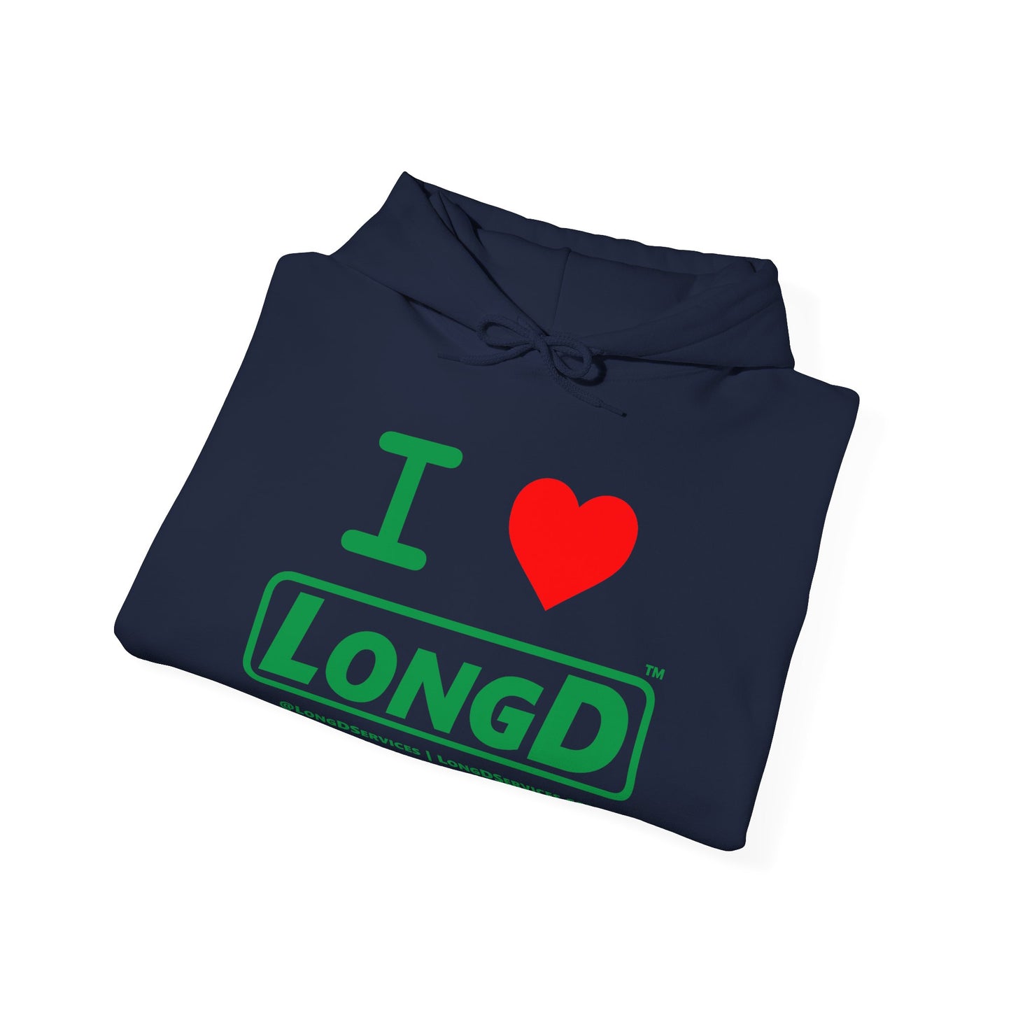 I Luv LongD® Logo Hoodie (St. Patrick's Day green text)