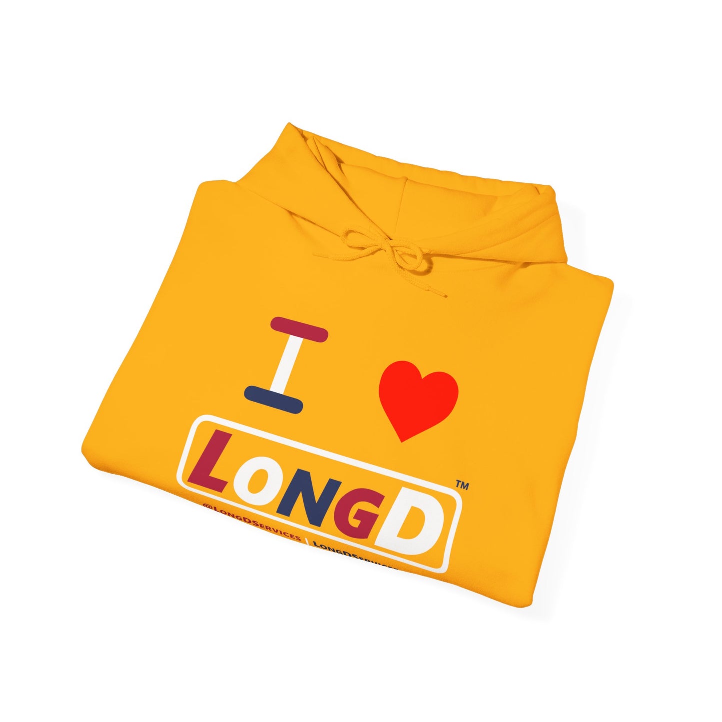 I Luv LongD® Logo Hoodie red, white and blue varied positive elements