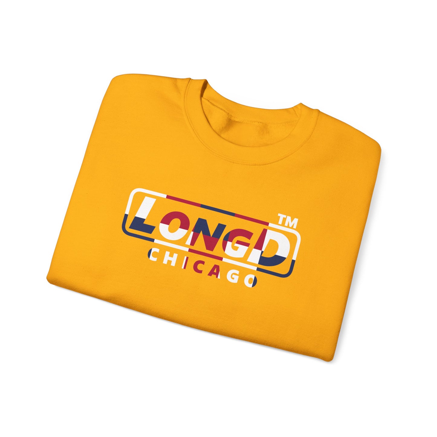 LongD positive 2x5 Chicago logo crewneck sweatshirt (patriotic colors)