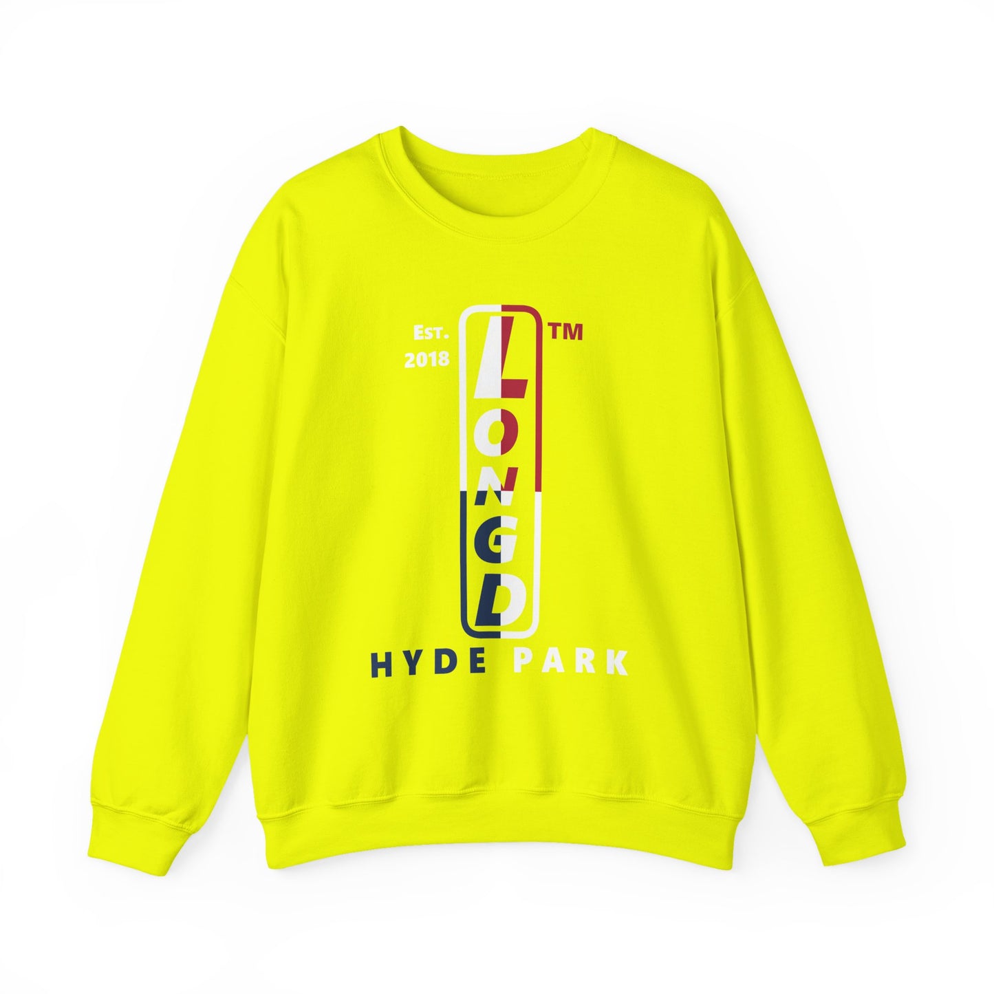 LongD positive quarters Hyde Park upright logo crewneck sweatshirt (patriotic colors)