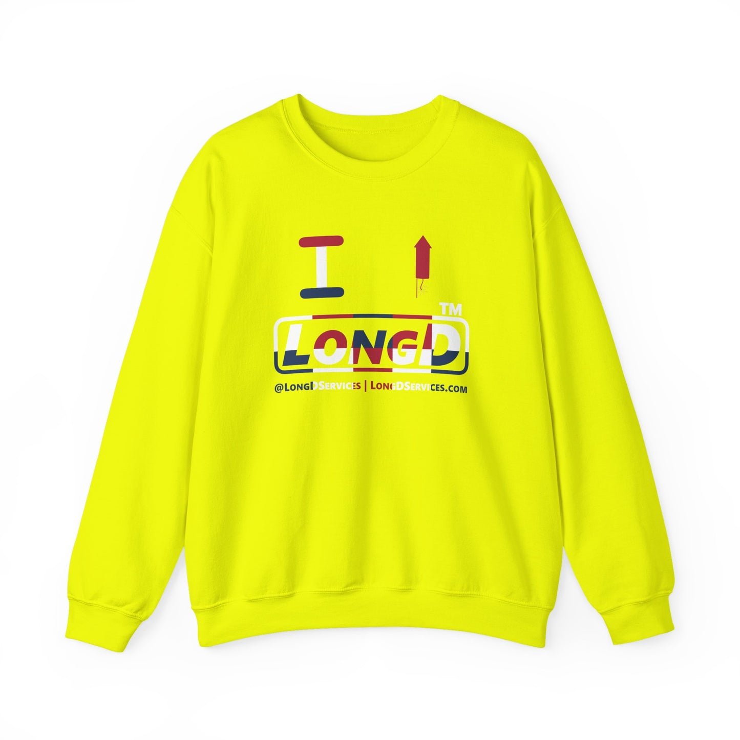 I firecracker LongD positive 2x5 tag-domain logo crewneck sweatshirt