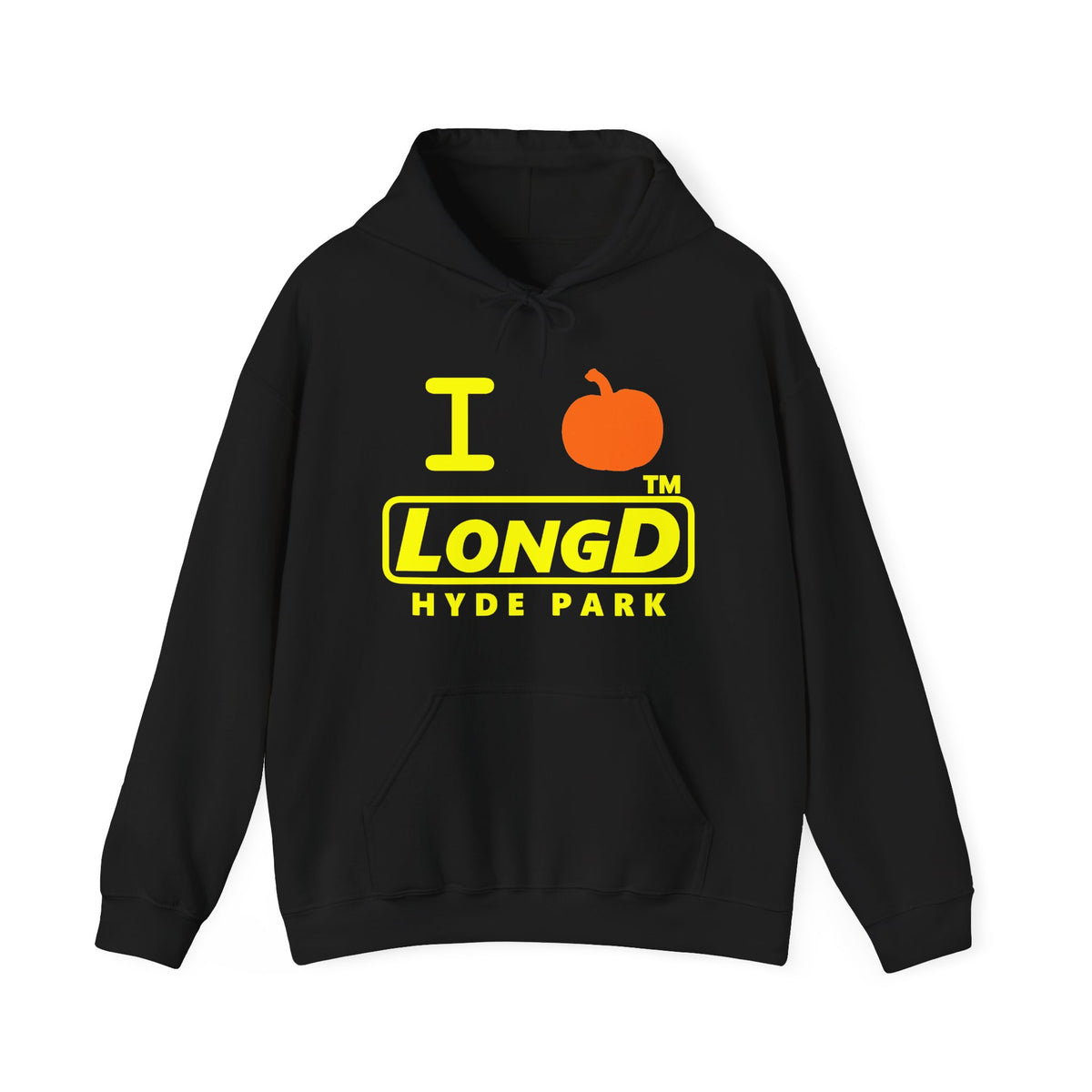I pumpkin LongD Hyde Park positive alternate basic Yellow (FFFF00) logo hoodie
