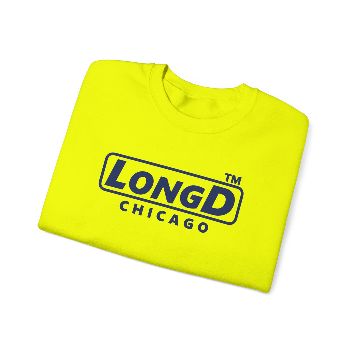 LongD Chicago positive basic Navy (002060) logo crewneck sweatshirt