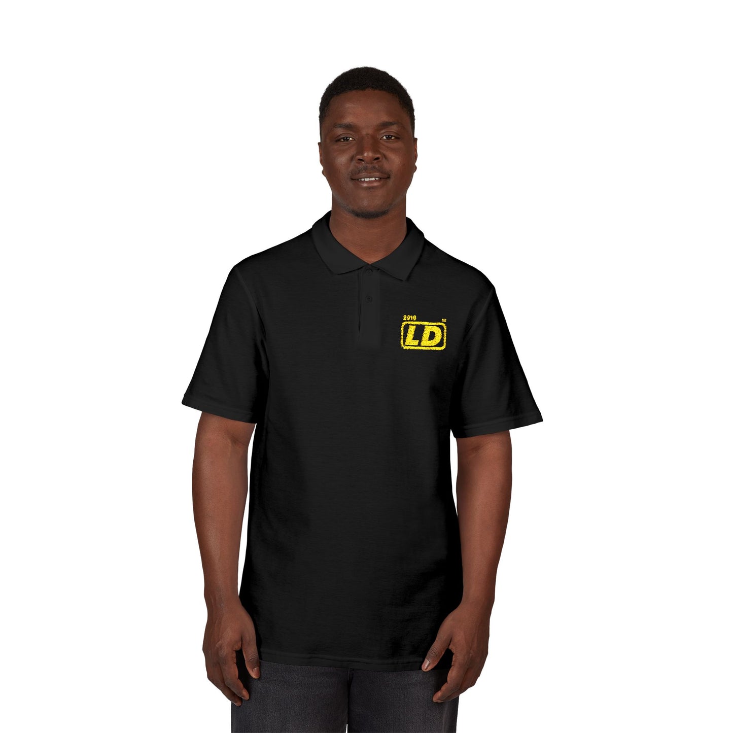 Embroidered LongD alternate basic logo initials polo shirt