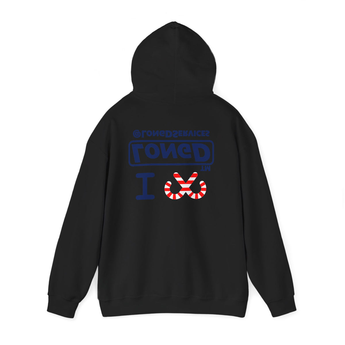 I candy cane LongD Tag positive official basic navy front-back logo hoodie
